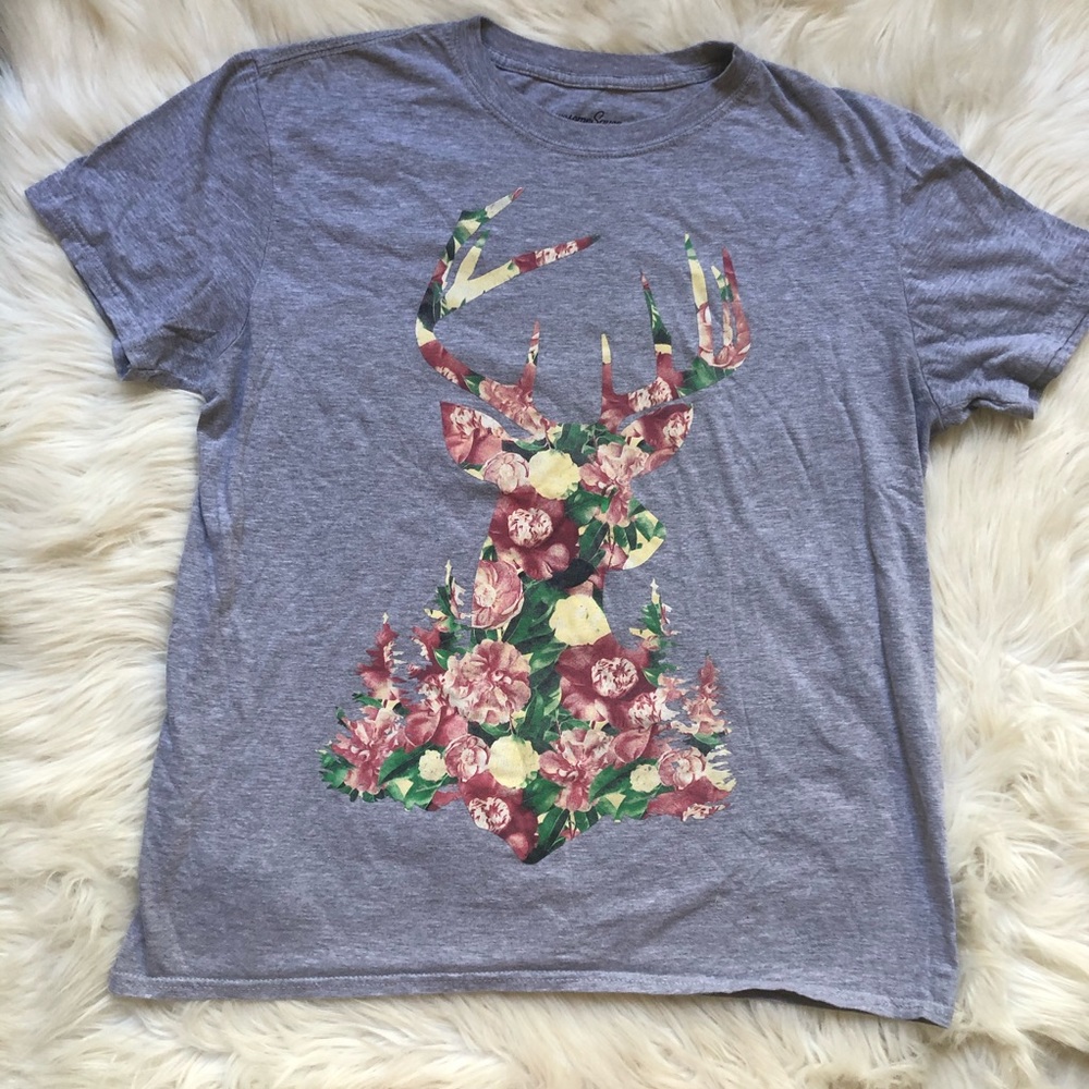 Awesome Sauce Deer Floral Tee Shirt